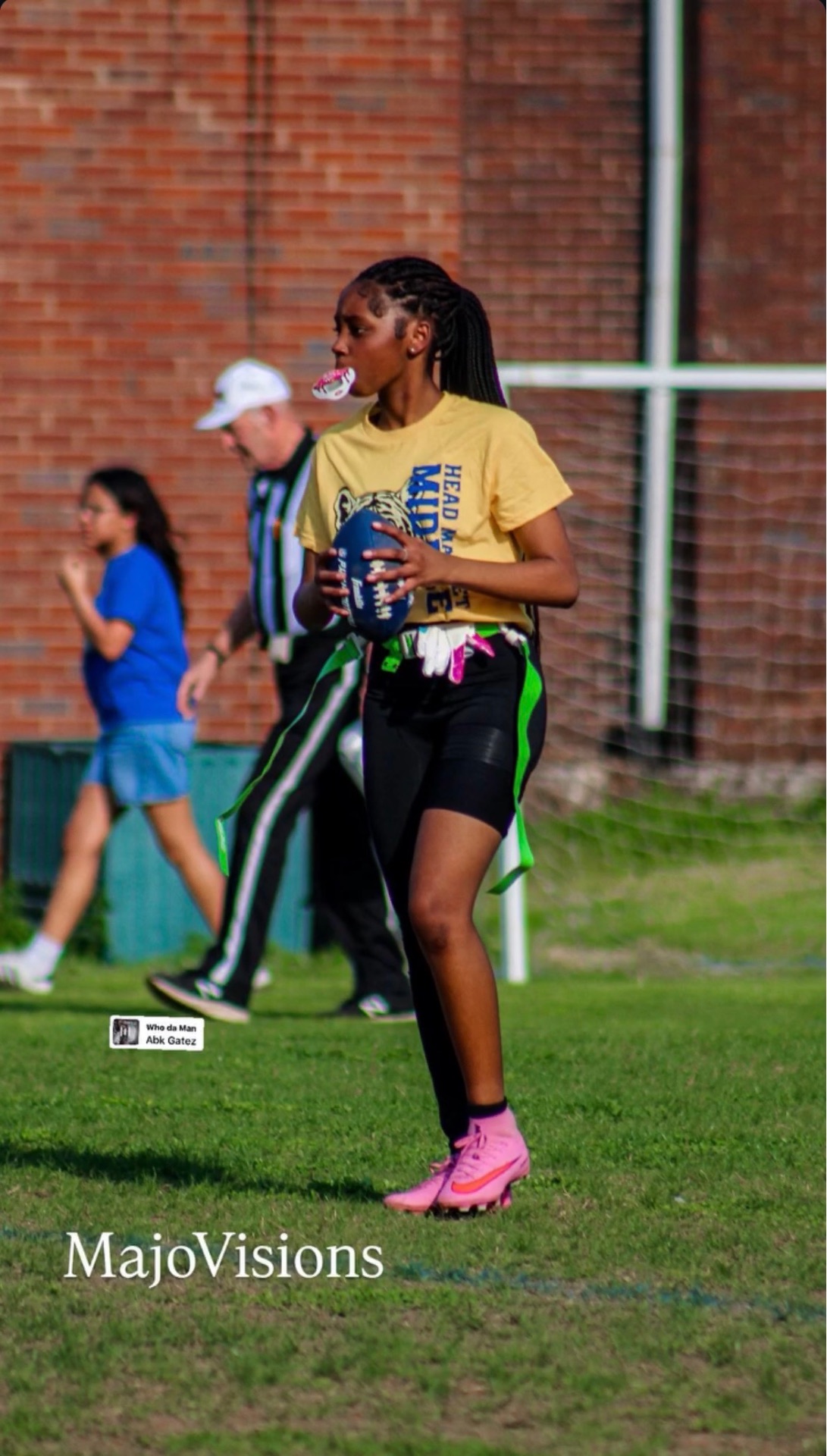 Flag football moment